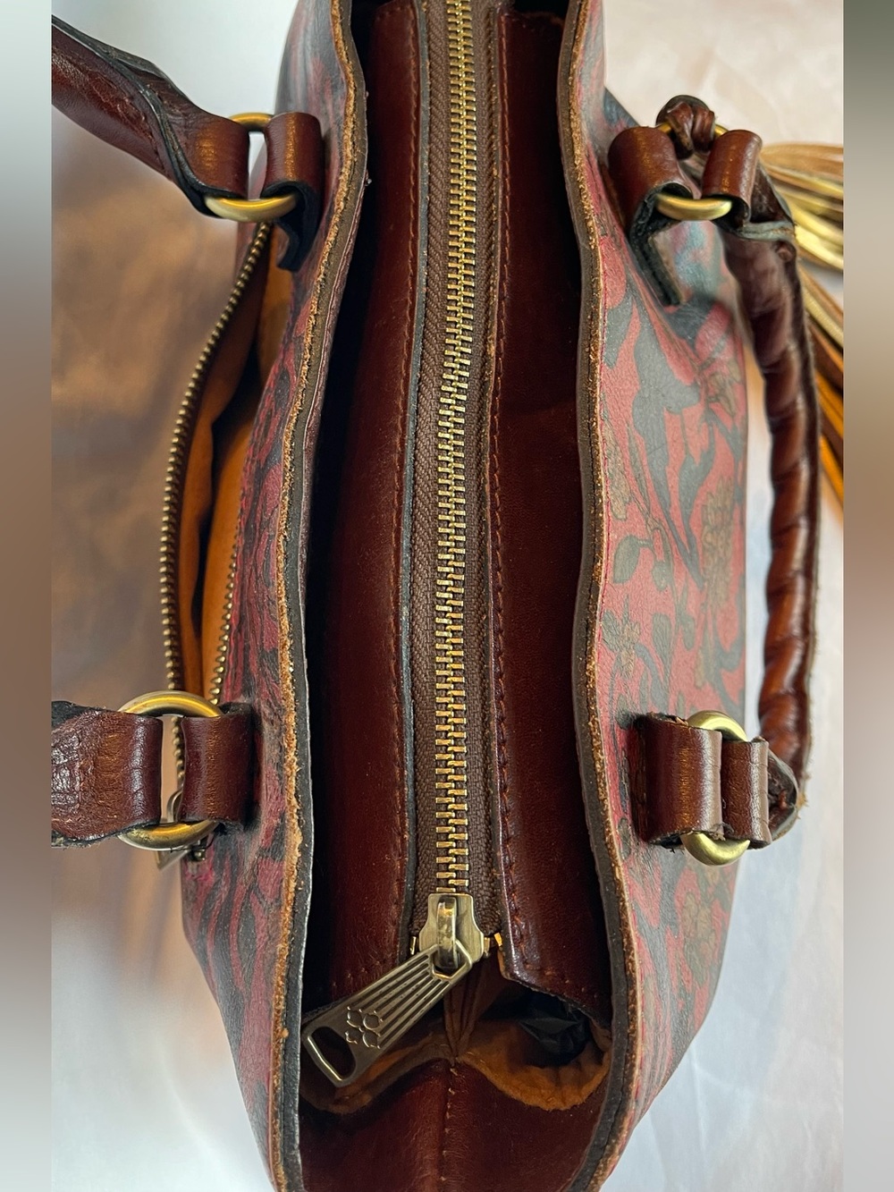Patricia Nash Angela Satchel Floral Vintage with Tassels - Picture 5 of 11